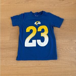 Nike LA Rams Tee 23 Kyren Williams Size S Blue Yellow